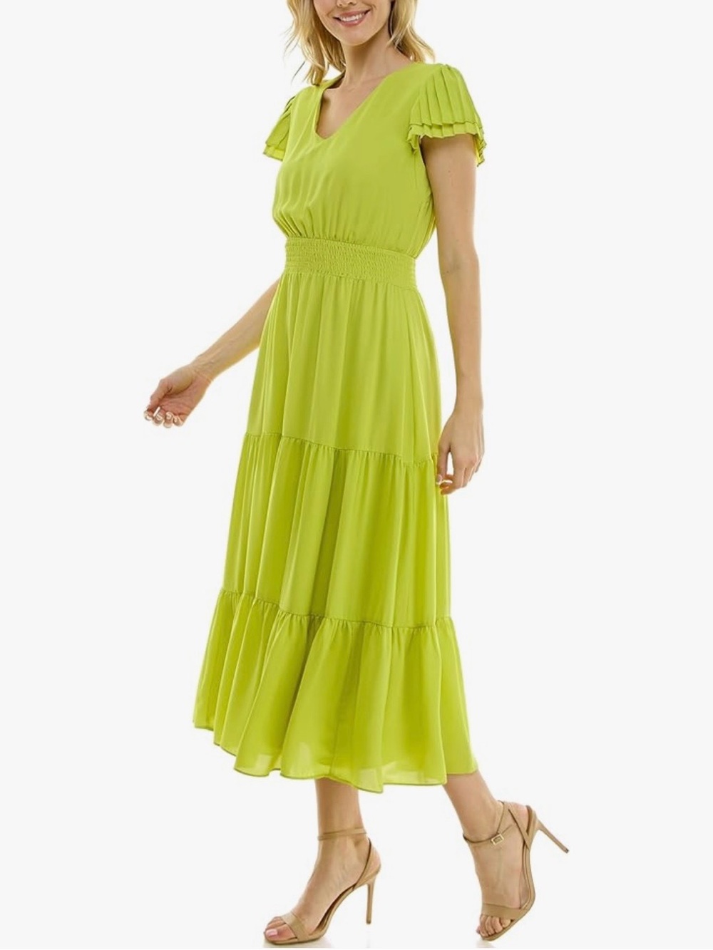 Size 16 Nanette Nanette Lepore Women's Tiered Pull on Fully Lined Dress - Picture 4 of 7